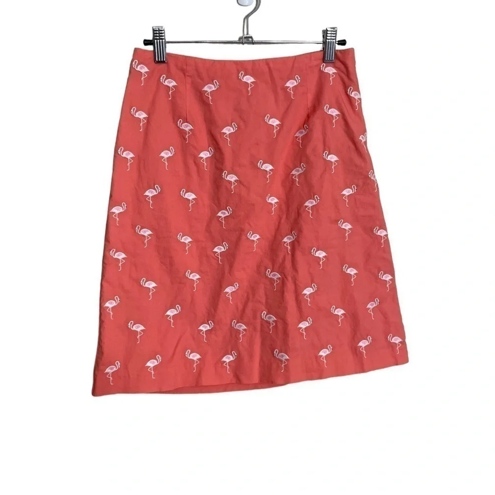 Talbots Flamingo Printed Skirt 2 Petite